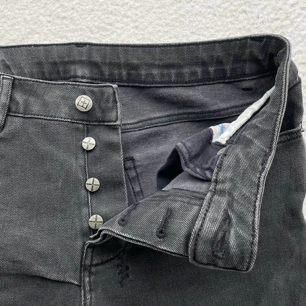 Ksubi Van Winkle Jeans Mens 33x31 Black Skinny Grunge Stretch Button Fly Surge